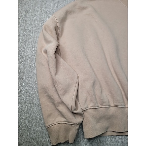 Adidas Essentials Feelcozy Small Logo Cropped Sweatshirt Beige Size Medium - Picture 4 of 10
